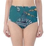 Slytherin Pattern Classic High-Waist Bikini Bottoms
