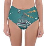 Slytherin Pattern Reversible High-Waist Bikini Bottoms