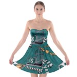 Slytherin Pattern Strapless Bra Top Dress