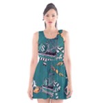 Slytherin Pattern Scoop Neck Skater Dress