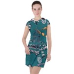 Slytherin Pattern Drawstring Hooded Dress