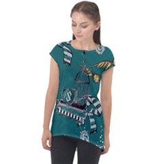 Cap Sleeve High Low Top 