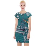 Slytherin Pattern Cap Sleeve Bodycon Dress