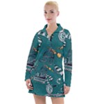 Slytherin Pattern Women s Long Sleeve Casual Dress
