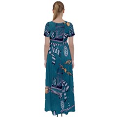 High Waist Short Sleeve Maxi Dress 