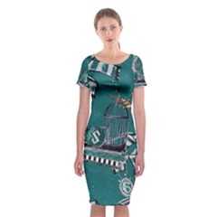 Classic Short Sleeve Midi Dress Front