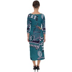 Quarter Sleeve Midi Bodycon Dress 