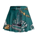 Slytherin Pattern Mini Flare Skirt