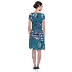 Short Sleeve Front Wrap Dress 
