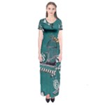 Slytherin Pattern Short Sleeve Maxi Dress