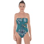 Slytherin Pattern Tie Back One Piece Swimsuit