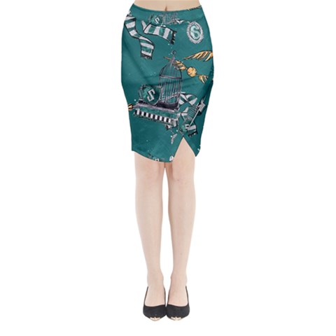 Slytherin Pattern Midi Wrap Pencil Skirt from ArtsNow.com