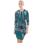 Slytherin Pattern Quarter Sleeve Hood Bodycon Dress