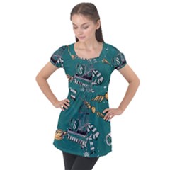 Puff Sleeve Tunic Top 