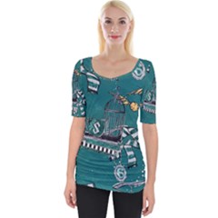 Wide Neckline T-Shirt 