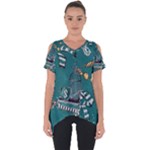 Slytherin Pattern Cut Out Side Drop Tee