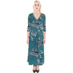 Slytherin Pattern Quarter Sleeve Wrap Maxi Dress