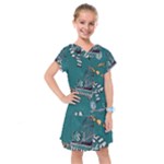 Slytherin Pattern Kids  Drop Waist Dress