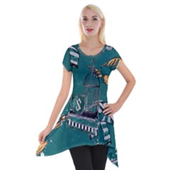 Short Sleeve Side Drop Tunic 