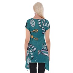 Short Sleeve Side Drop Tunic 