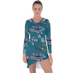 Slytherin Pattern Asymmetric Cut-Out Shift Dress