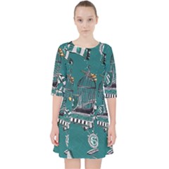 Quarter Sleeve Pocket Dress 
