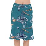 Slytherin Pattern Short Mermaid Skirt