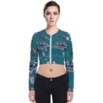 Slytherin Pattern Long Sleeve Zip Up Bomber Jacket