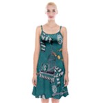 Slytherin Pattern Spaghetti Strap Velvet Dress