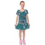 Slytherin Pattern Kids  Short Sleeve Velvet Dress