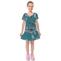 Kids  Short Sleeve Velvet Dress 