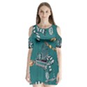 Shoulder Cutout Velvet One Piece 