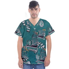 Men s V-Neck Scrub Top 