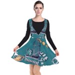 Slytherin Pattern Plunge Pinafore Dress
