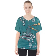 V-Neck Dolman Drape Top 