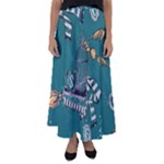 Slytherin Pattern Flared Maxi Skirt