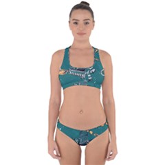 Slytherin Pattern Cross Back Hipster Bikini Set from ArtsNow.com