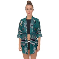 Open Front Chiffon Kimono 