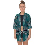 Slytherin Pattern Open Front Chiffon Kimono