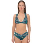 Slytherin Pattern Double Strap Halter Bikini Set