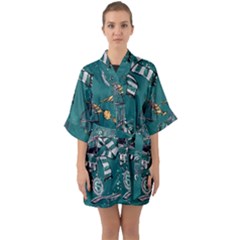 Half Sleeve Satin Kimono  