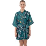 Slytherin Pattern Quarter Sleeve Kimono Robe