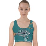 Slytherin Pattern Velvet Racer Back Crop Top