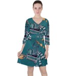 Slytherin Pattern Ruffle Dress