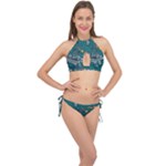 Slytherin Pattern Cross Front Halter Bikini Set