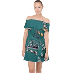 Off Shoulder Chiffon Dress 