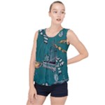 Slytherin Pattern Bubble Hem Chiffon Tank Top