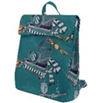 Slytherin Pattern Flap Top Backpack