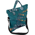 Slytherin Pattern Fold Over Handle Tote Bag
