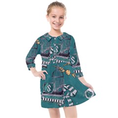 Kids  Quarter Sleeve Shirt Dress 
